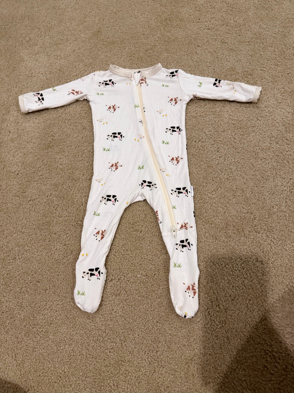 Bamboo Little Farm Animal Convertible Hands Footie/ Sleeper 0-3 Months